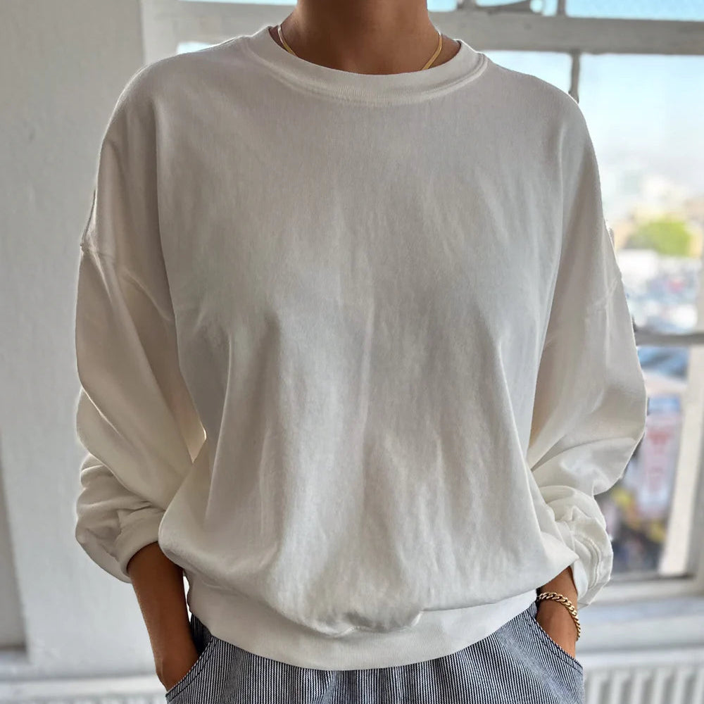 Cali Jersey Sweatshirt in Vintage White