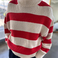 Zoe Cotton Sweater in Red Stripe