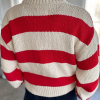 Zoe Cotton Sweater in Red Stripe