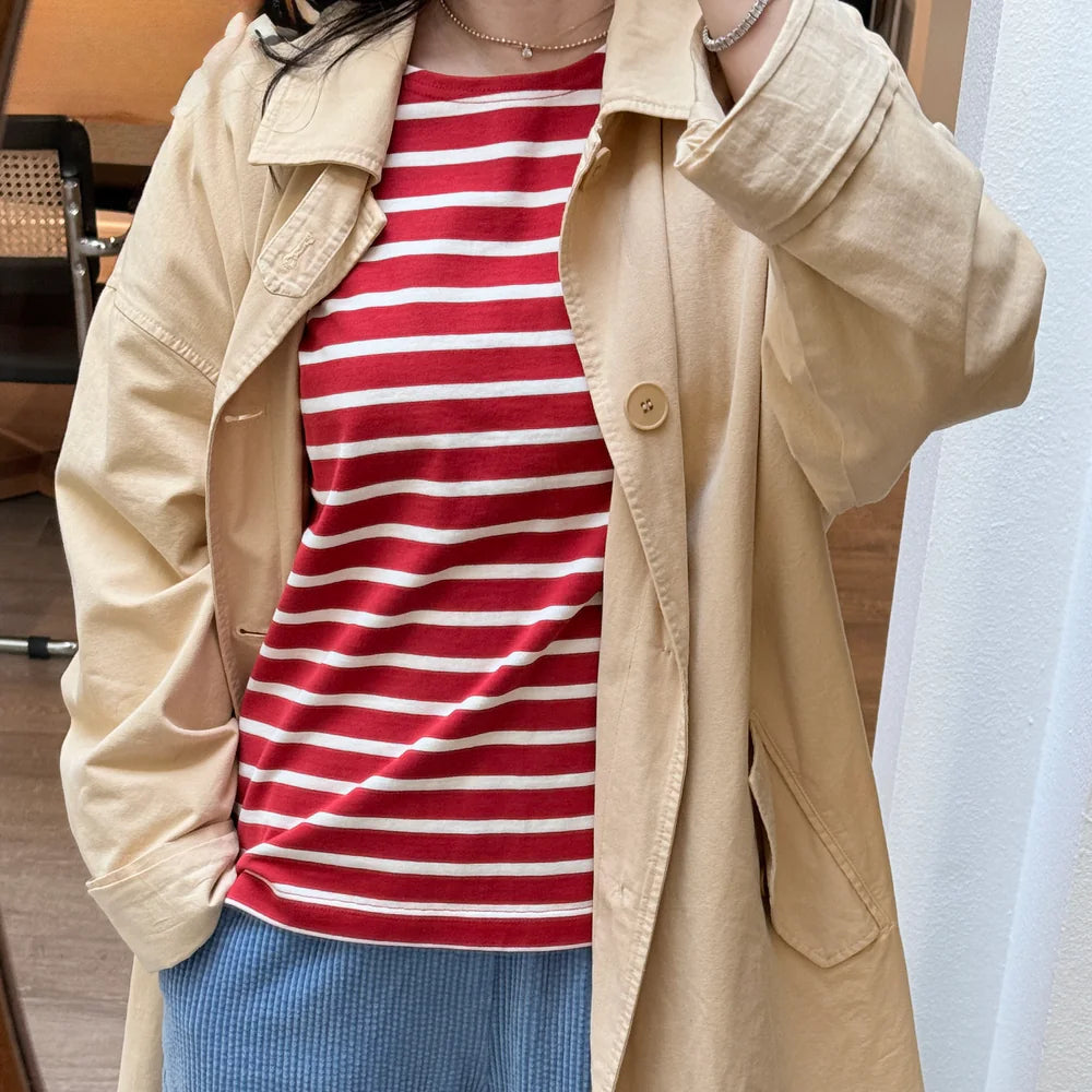 Sailor Top in Red with White Stripe