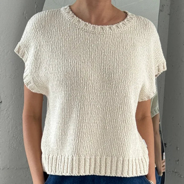 Pierre Cotton Sweater Top in Naturel