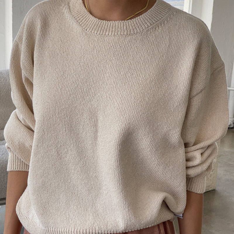 Milo Cotton Sweater in Naturel