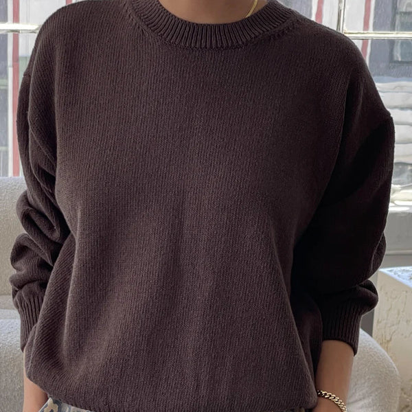 Milo Cotton Sweater in Brown