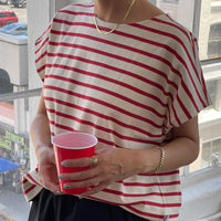 Manon Tee in Red Stripe