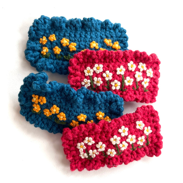 Floral Embroidered Clip