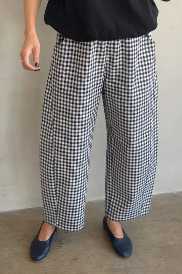 Arc Pants in Navy Gingham