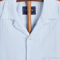 Jacquard Chambray Shirt in Light Blue