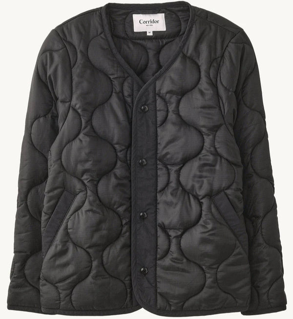 Quilted Liner Jacket in Black