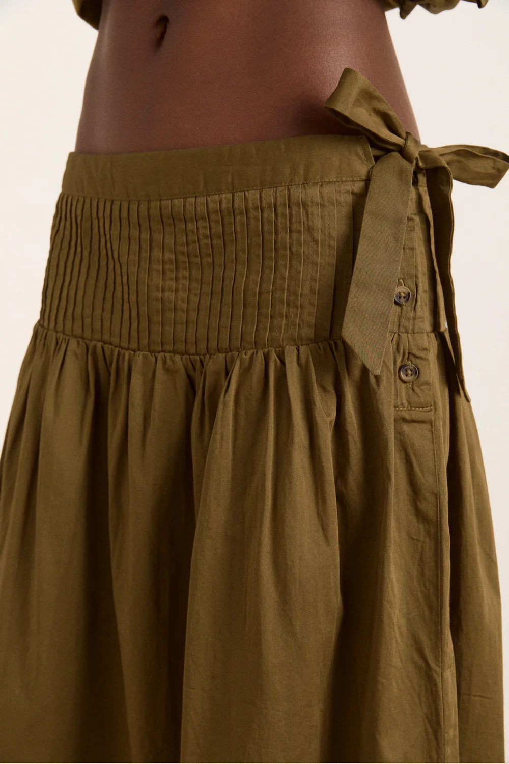 Josie Midi Skirt in Olive