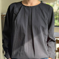 Julienne Long Sleeve Top in Black