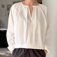 Julienne Long Sleeve Top in White
