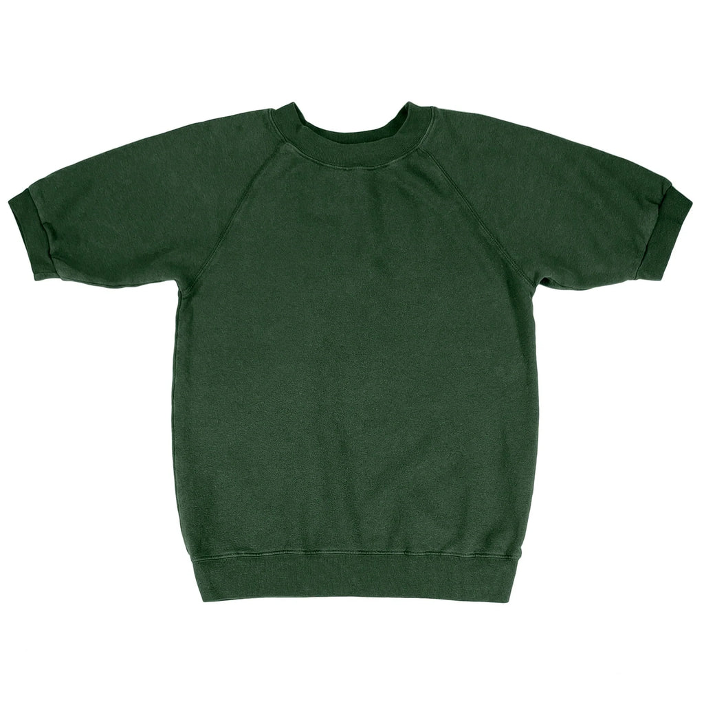 Shaggy Short Sleeve Sweatshirt in Hunter Green Gemini
