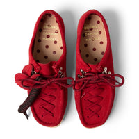 Lace-Up Wallabee in Cherry Red