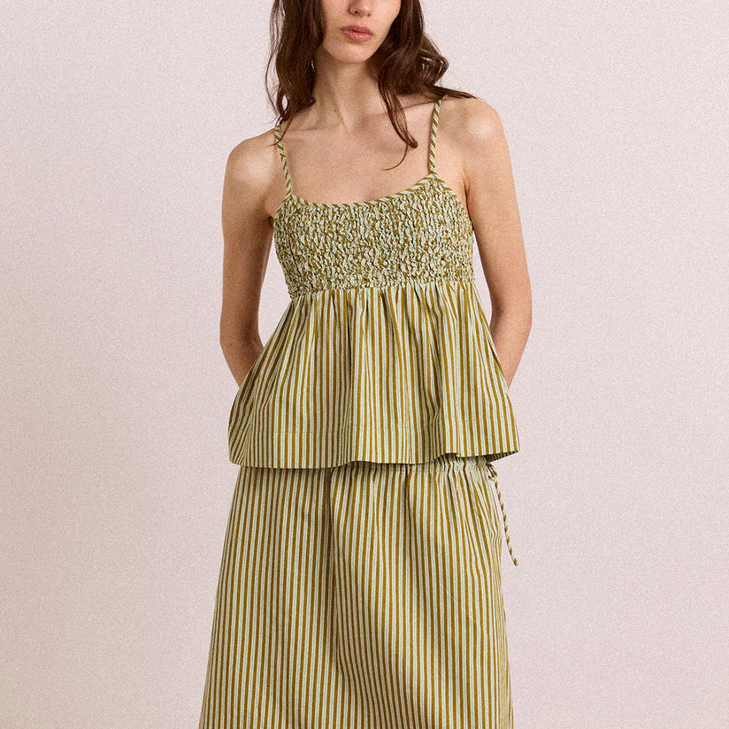 Dinah Cami in Green Stripe