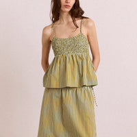 Dinah Cami in Green Stripe