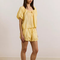 Maura Lace Trim Short in Butter
