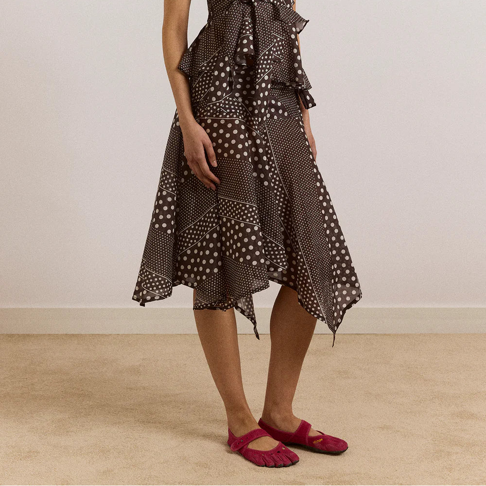 Parker Sash Skirt in Dark Brown