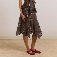 Parker Sash Skirt in Dark Brown