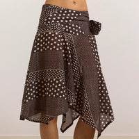 Parker Sash Skirt in Dark Brown
