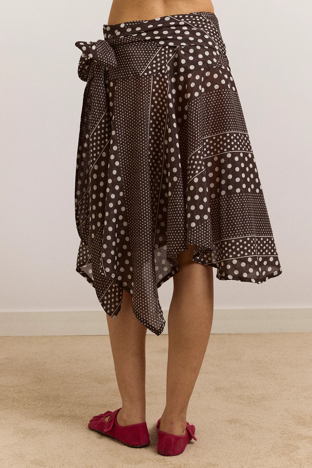 Parker Sash Skirt in Dark Brown