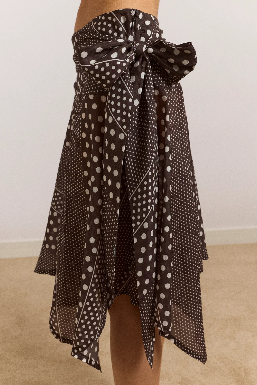 Parker Sash Skirt in Dark Brown