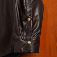 Leather Viscose Overshirt in Brown