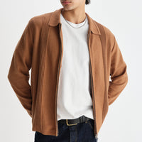 Lennox Zip Polo in Camel