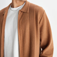 Lennox Zip Polo in Camel