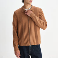 Lennox Zip Polo in Camel