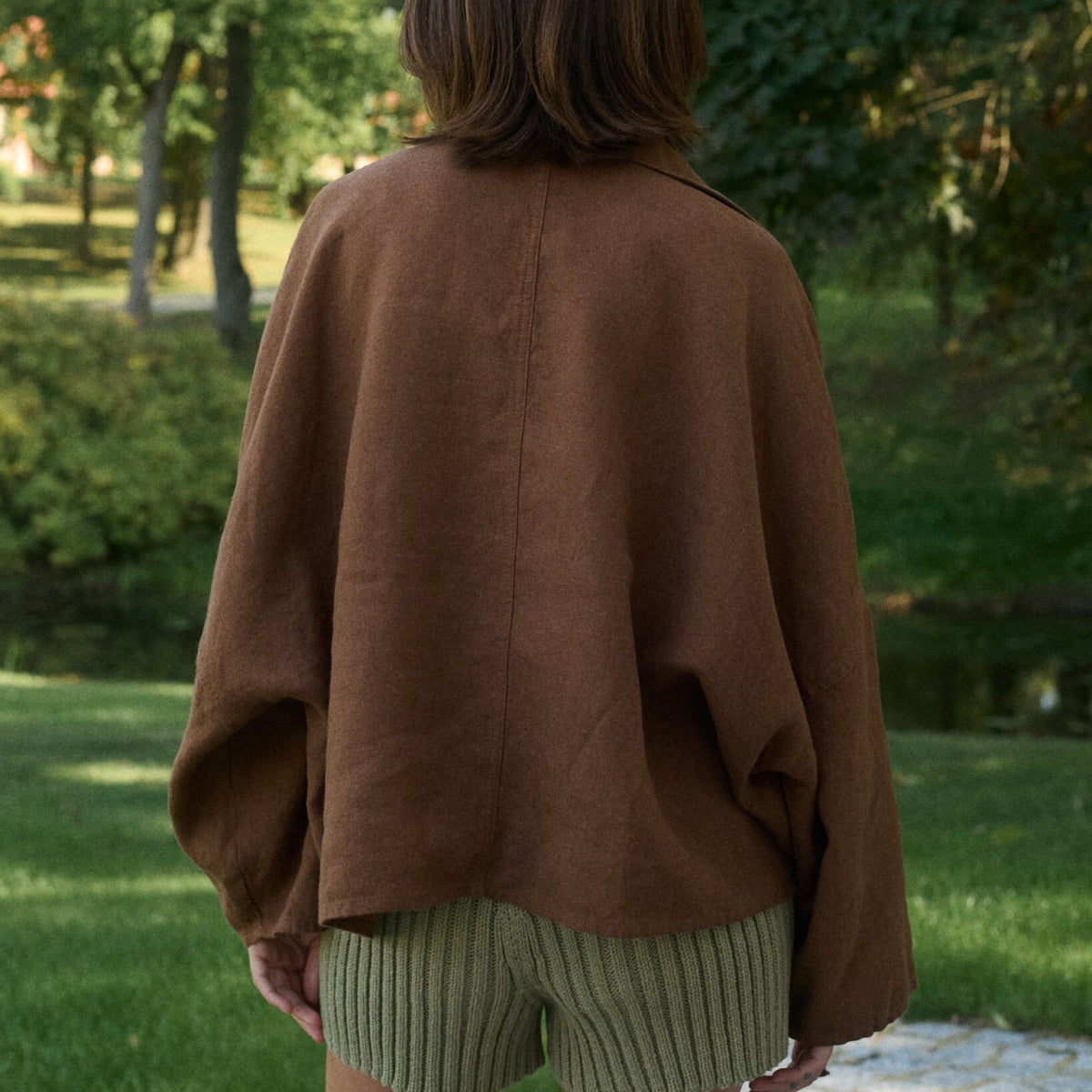Monika Wool Blend Jacket in Brown
