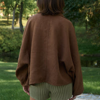 Monika Wool Blend Jacket in Brown