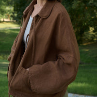 Monika Wool Blend Jacket in Brown