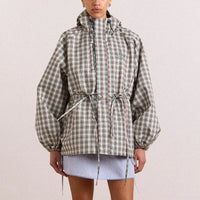 Liu Raincoat in Elderberry Check