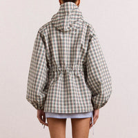 Liu Raincoat in Elderberry Check