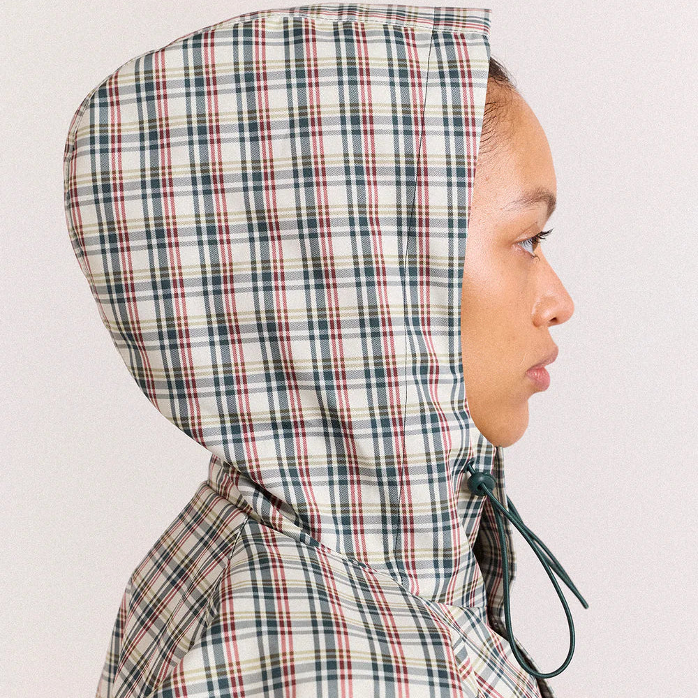 Liu Raincoat in Elderberry Check