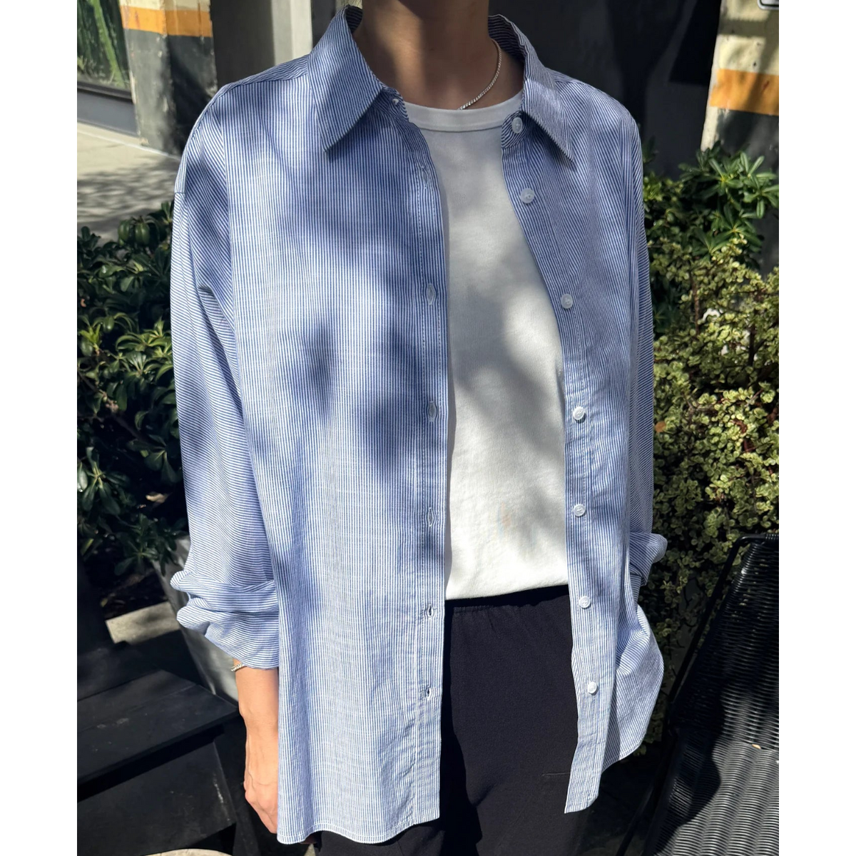 Light Weight Owen Shirt in Blue Pinstripe