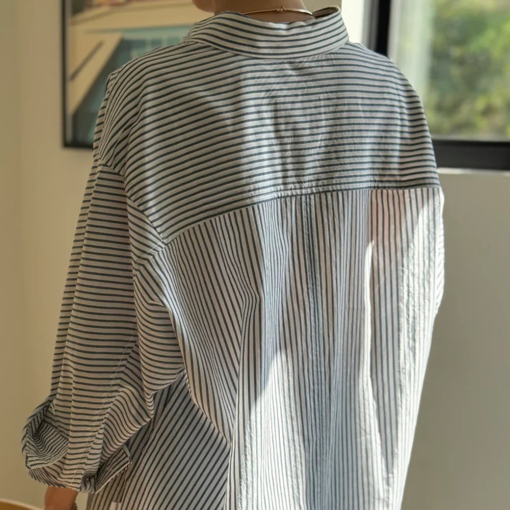 Light Weight Owen Shirt in Denim Stripe