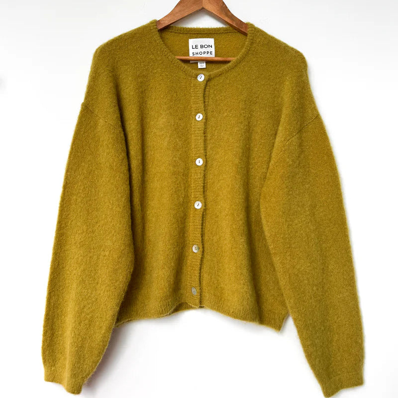 Leila Mohair Cardigan in Bistro Yellow