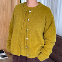 Leila Mohair Cardigan in Bistro Yellow