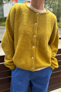 Leila Mohair Cardigan in Bistro Yellow