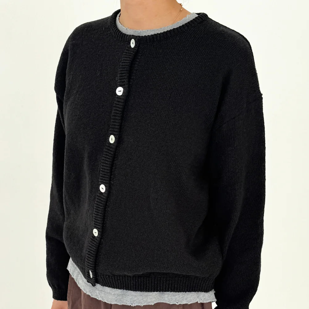 Cotton Leila Cardigan in Black