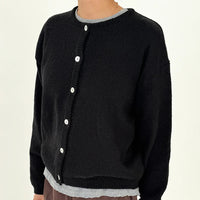 Cotton Leila Cardigan in Black