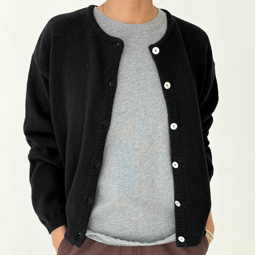 Cotton Leila Cardigan in Black