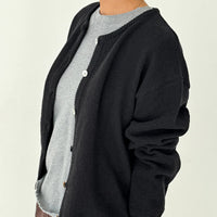 Cotton Leila Cardigan in Black