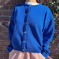 Cotton Leila Cardigan in Cobalt