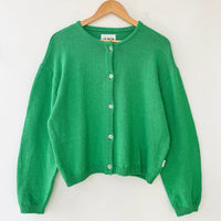 Cotton Leila Cardigan in Spring Green