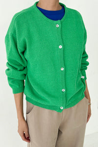 Cotton Leila Cardigan in Spring Green