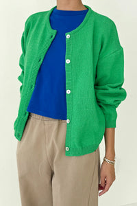 Cotton Leila Cardigan in Spring Green