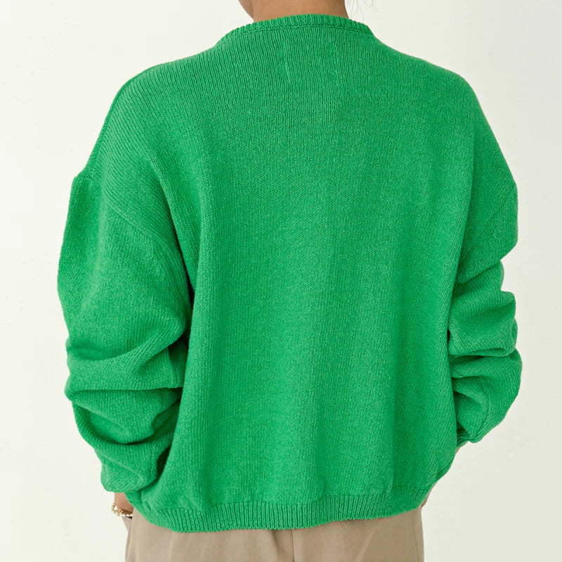 Cotton Leila Cardigan in Spring Green