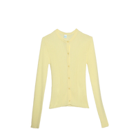 Rib Knit Cardigan in Butter